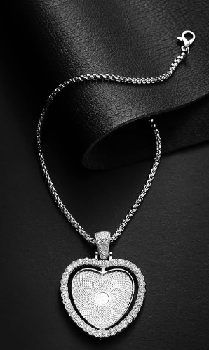 Personalized Rhinestone Photo Necklace