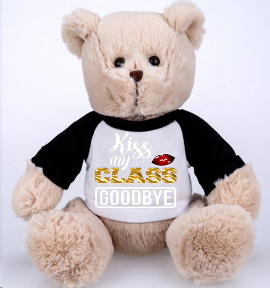 Teddy Bear with a Custom graphic Tee with a graduate photo
