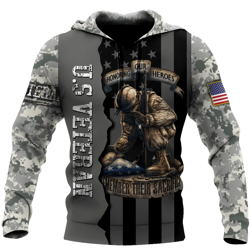 Veteran Military Pullover 3DPrint Hoodies Patriot