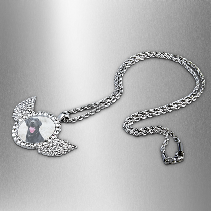 Personalized Rhinestone Photo Necklace