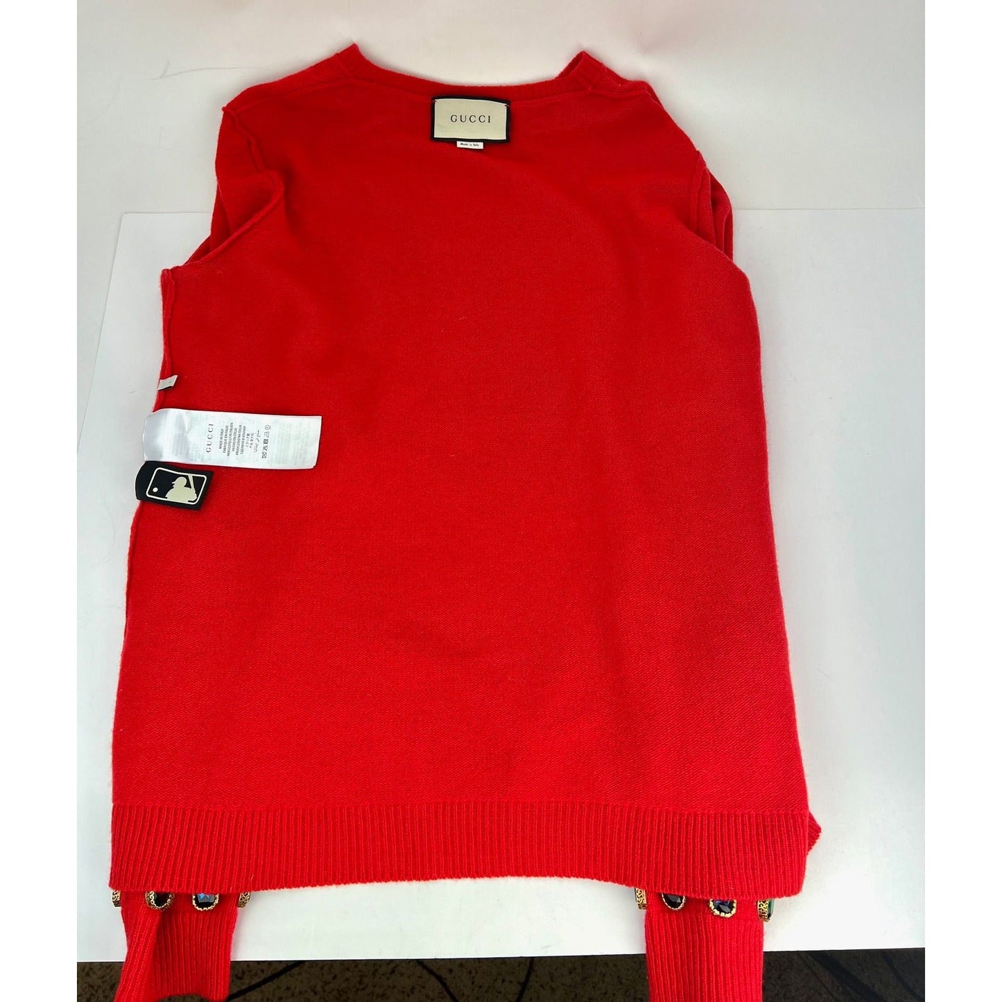Gucci Womens NY Yankees Wool Red Sweater Pullover