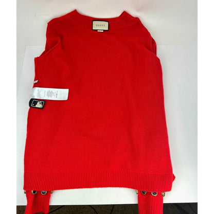 Gucci Womens NY Yankees Wool Red Sweater Pullover