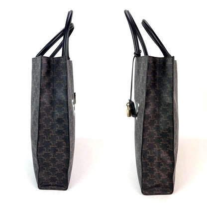 Celine Triomphe Vertical Cabas Black Monogram Canvas Tote