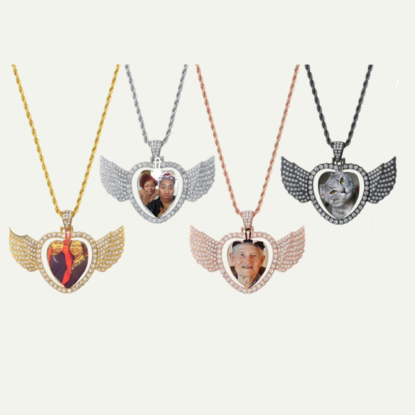 Personalized Rhinestone Photo Necklace