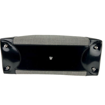 Christian Dior Large Lady Black Patent Leather Canvas Hand Bag