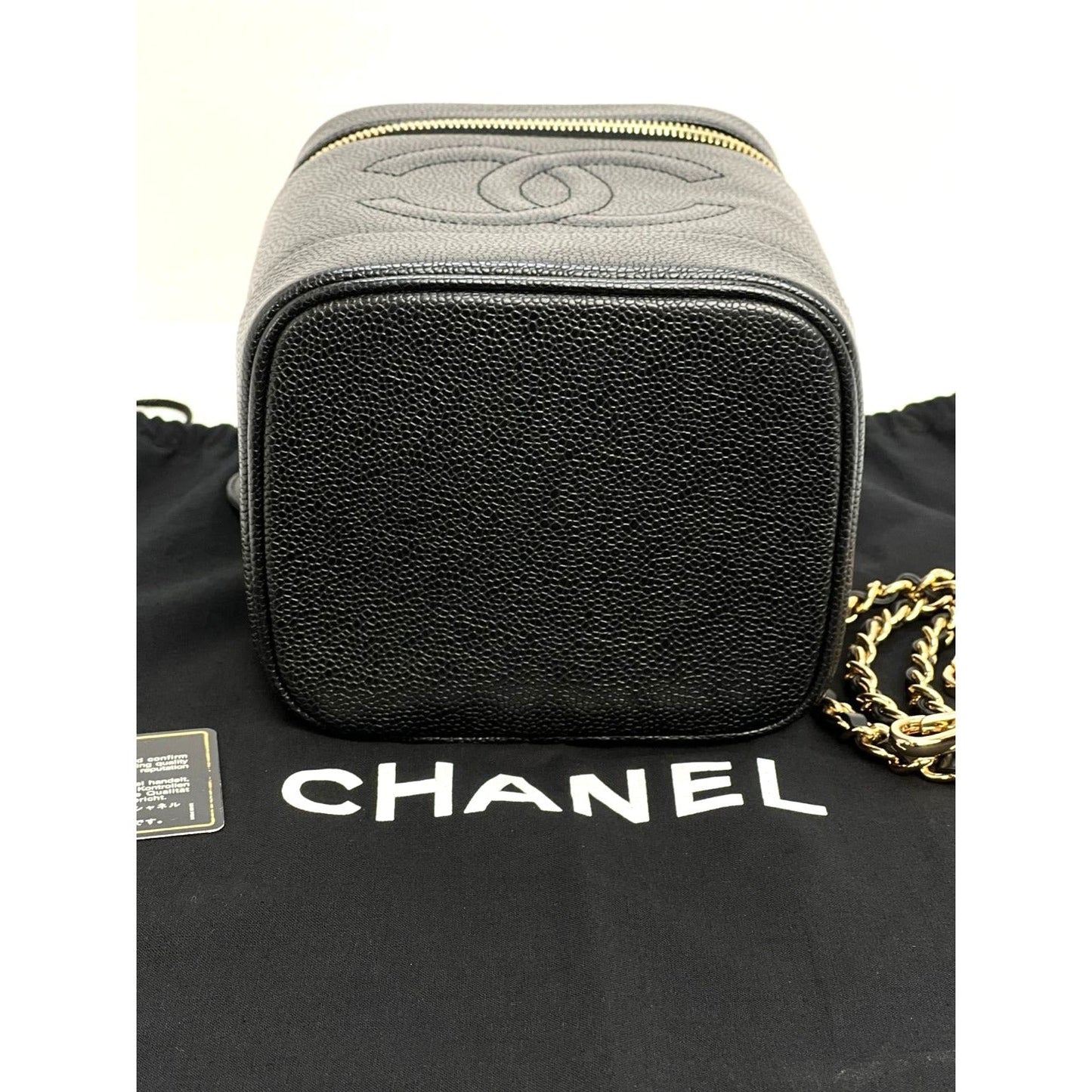 Chanel Vanity Cosmetic Case Black Caviar Leather Bag