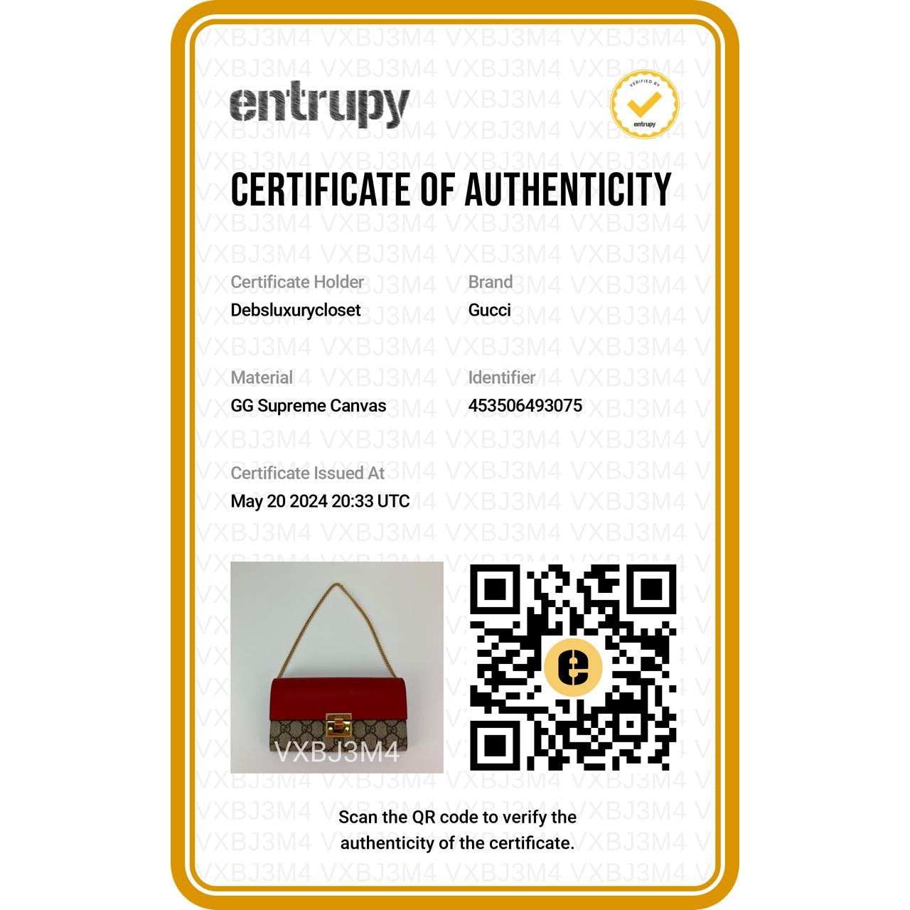 Gucci GG Supreme Continental Wallet on a Chain Red Pink Clutch