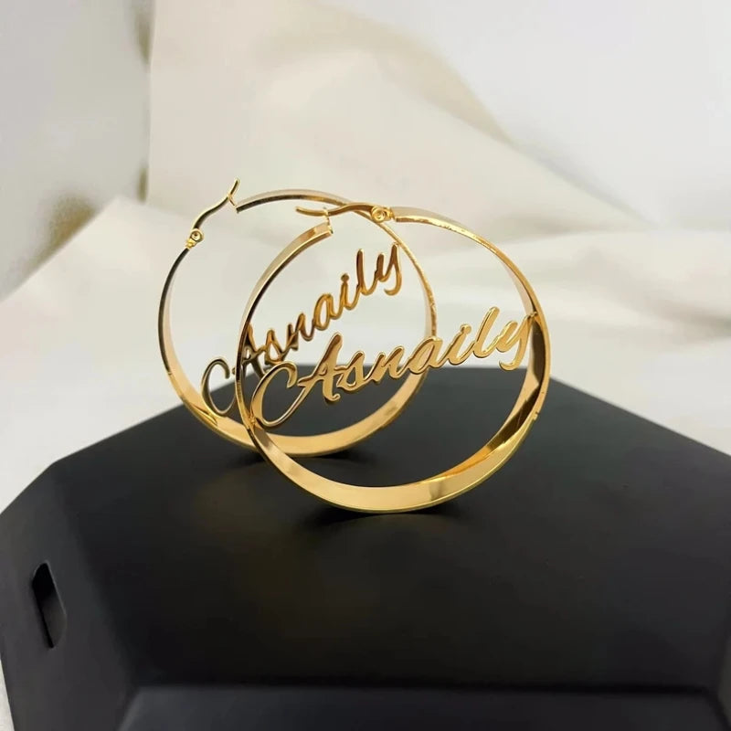 Personalized Name Metal Earrings Speciality Welding Variety