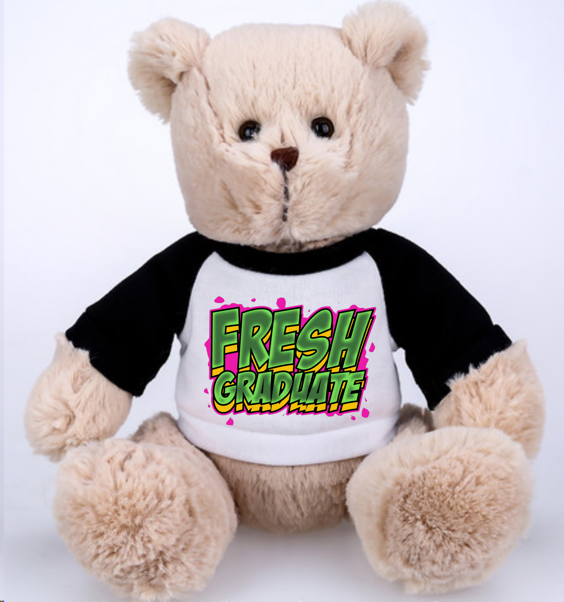 Teddy Bear with a Custom graphic Tee with a graduate photo