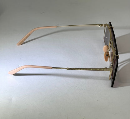 Gucci Flip-Up Sunglasses Rectangle Red Gold frames