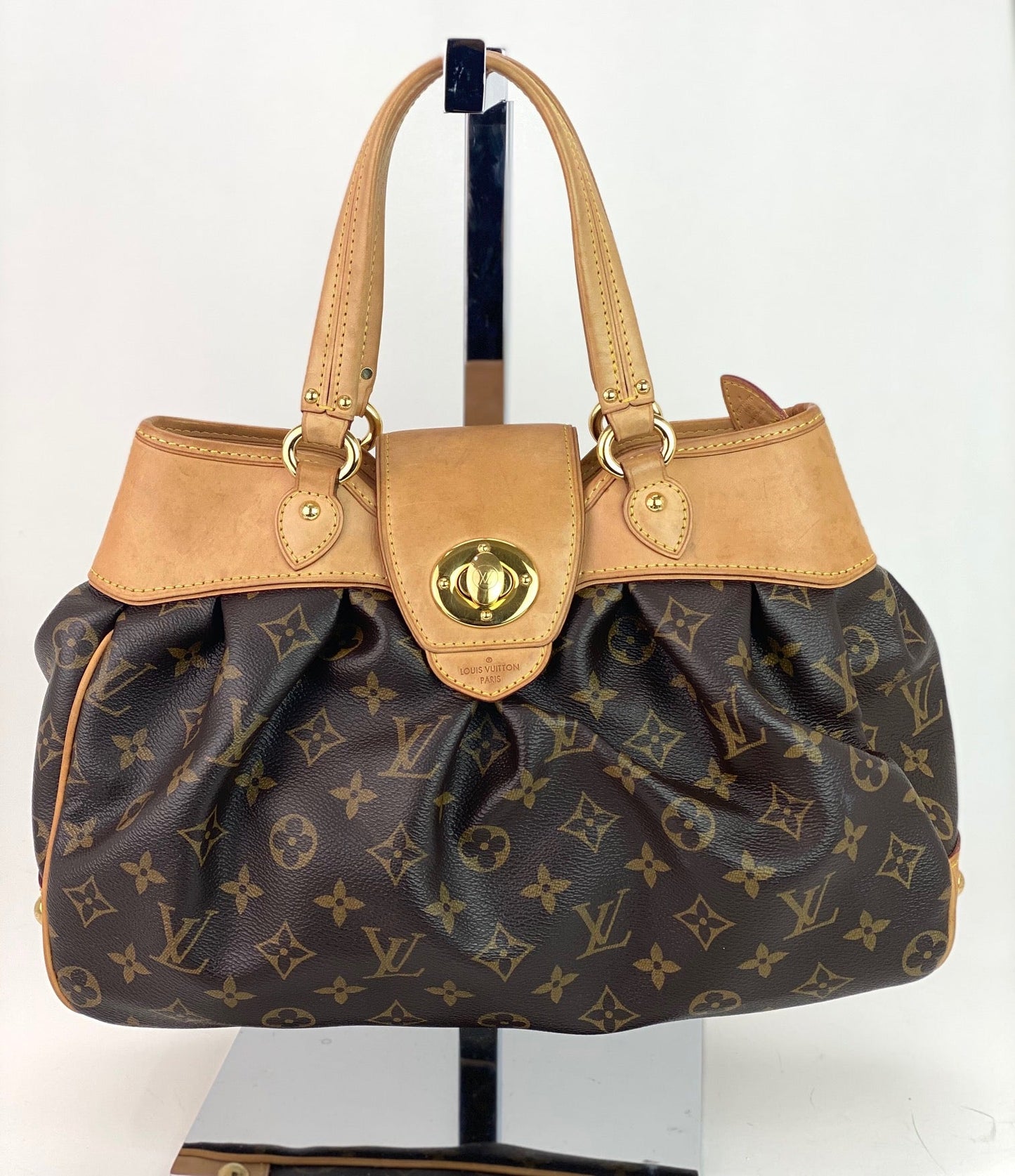 Louis Vuitton BOETIE PM Monogram Brown Canvas Hobo Tote Bag Pre owned