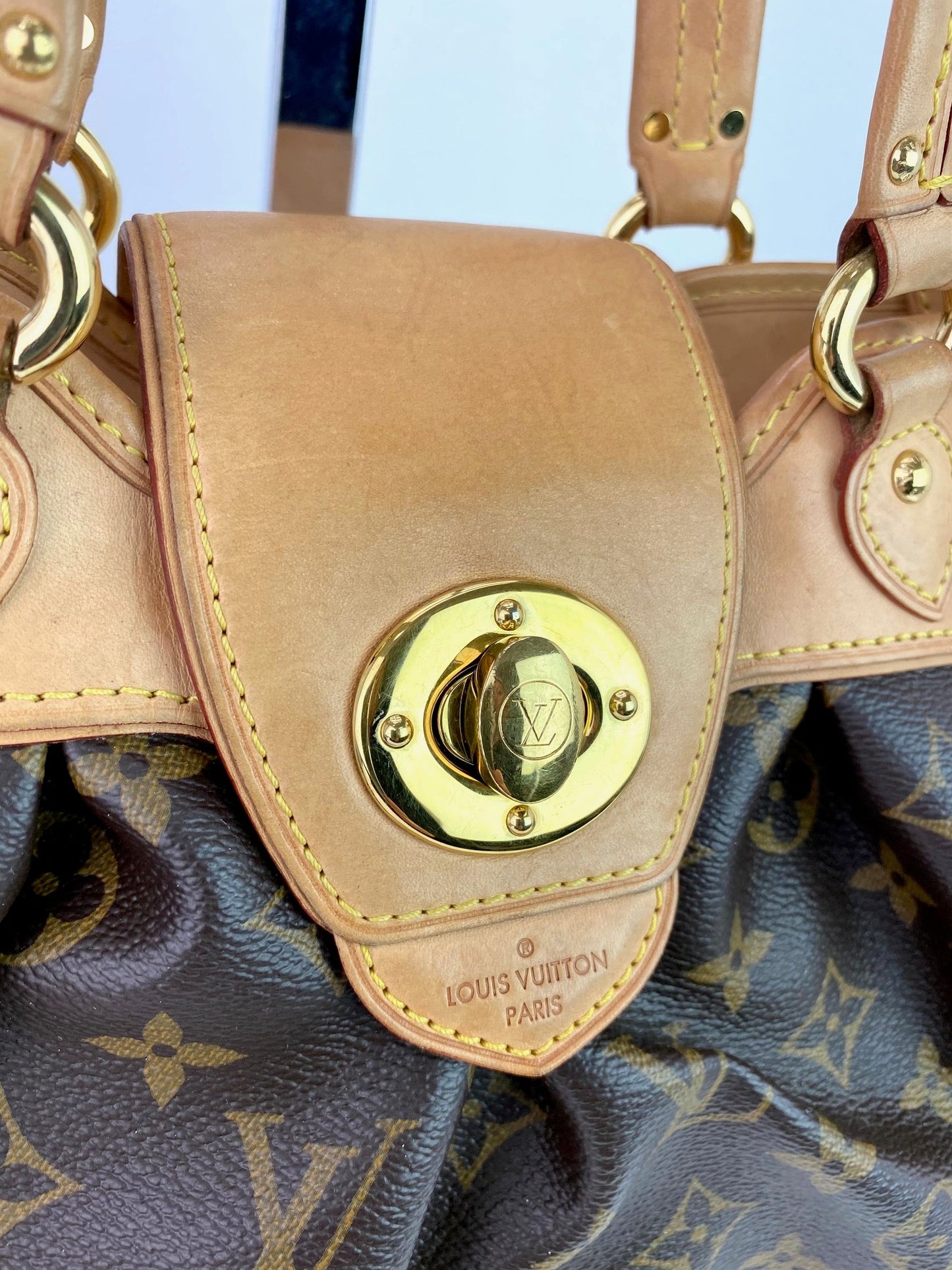 Louis Vuitton BOETIE PM Monogram Brown Canvas Hobo Tote Bag Pre owned