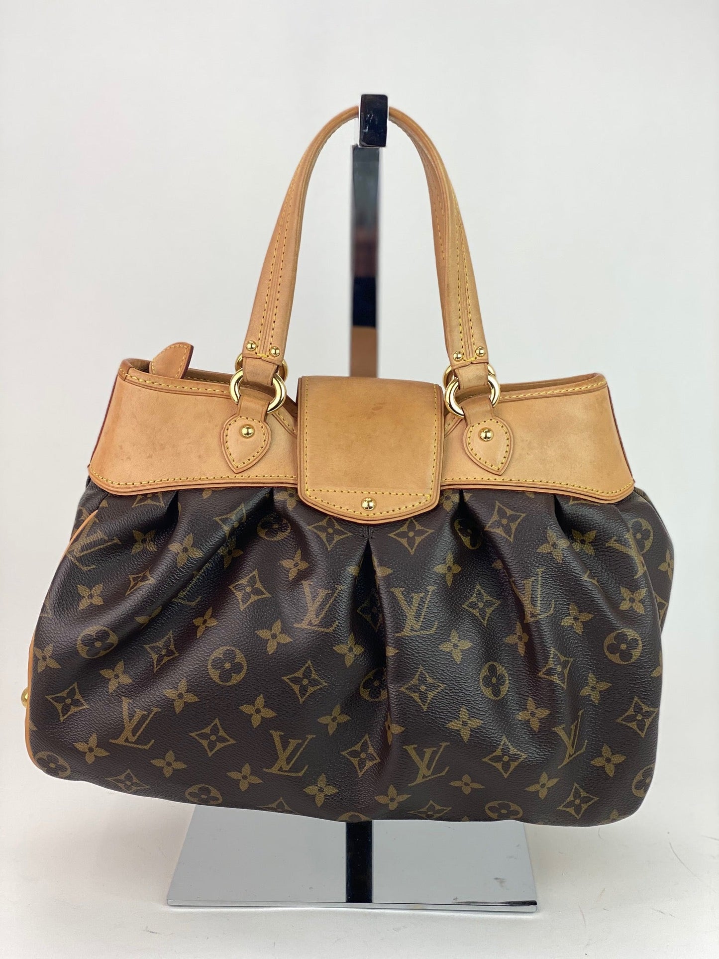 Louis Vuitton BOETIE PM Monogram Brown Canvas Hobo Tote Bag Pre owned