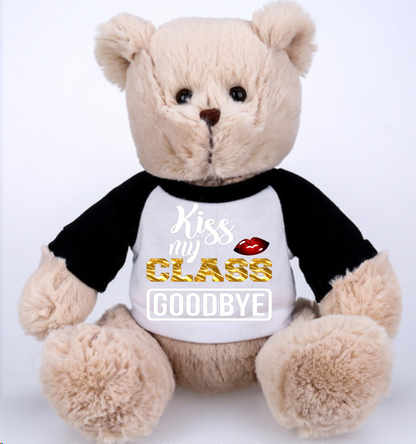 Teddy Bear with a Custom graphic Tee with a graduate photo