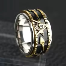 Rotatable Stainless Steel Masonic Rings -Freemason Ring Freemasonry Vintage