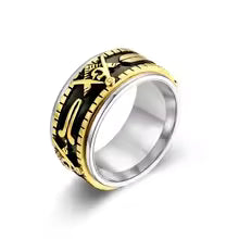 Rotatable Stainless Steel Masonic Rings -Freemason Ring Freemasonry Vintage