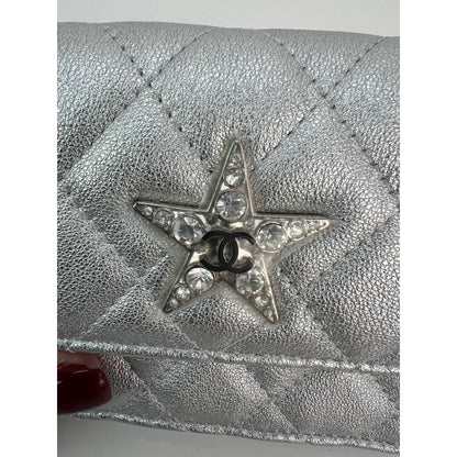 Chanel Metallic Goatskin Quilted Star Flap Waist Belt Shoulder Bag