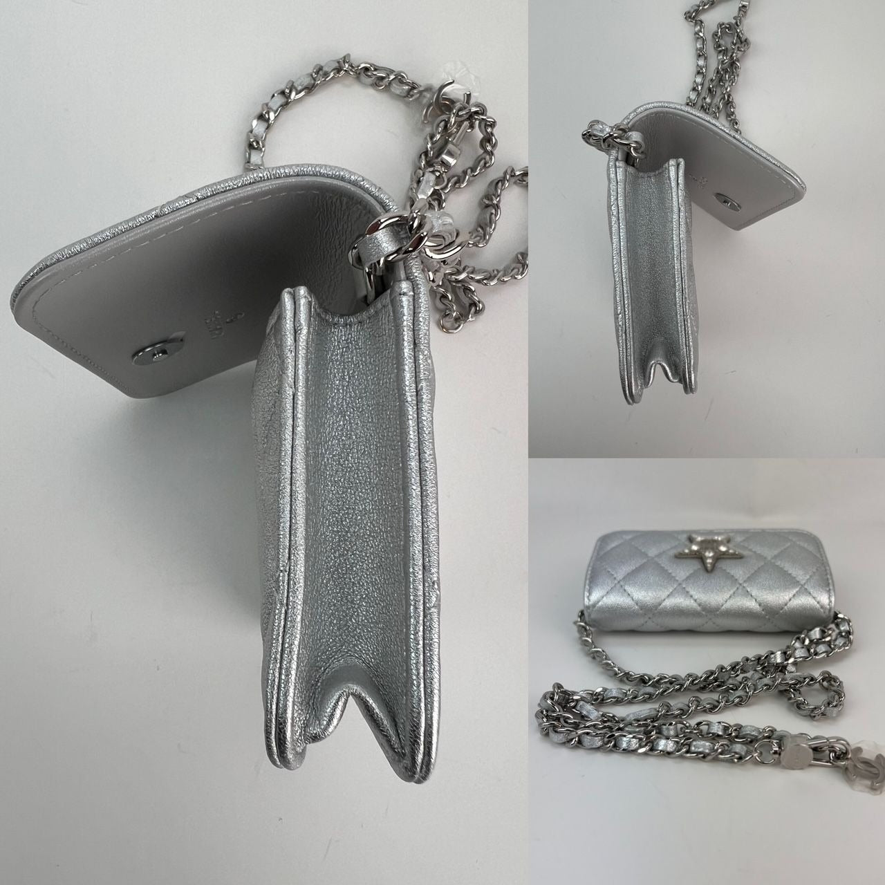 Chanel Metallic Goatskin Quilted Star Flap Waist Belt Shoulder Bag