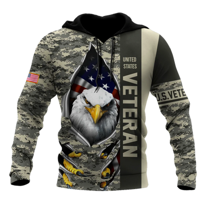 Veteran Military Pullover 3DPrint Hoodies Patriot