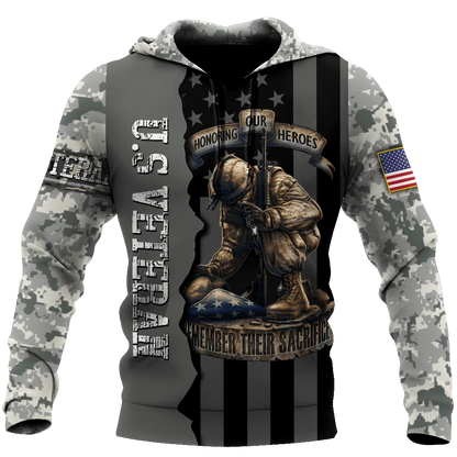 Veteran Military Pullover 3DPrint Hoodies Patriot