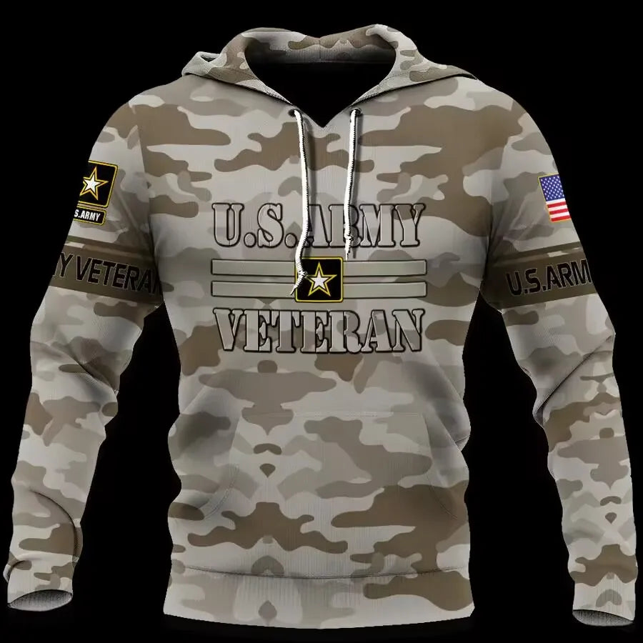 Veteran Military Pullover 3DPrint Hoodies Patriot