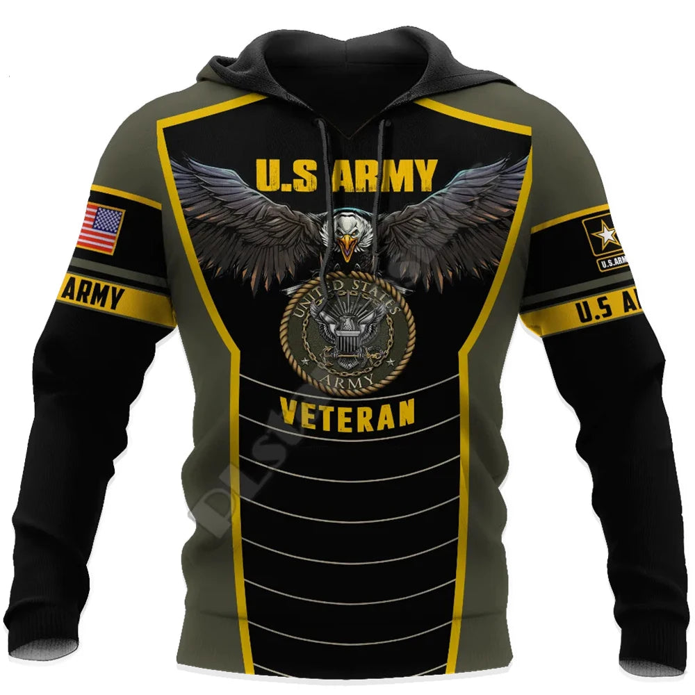 Veteran Military Pullover 3DPrint Hoodies Patriot