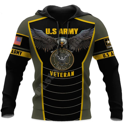 Veteran Military Pullover 3DPrint Hoodies Patriot