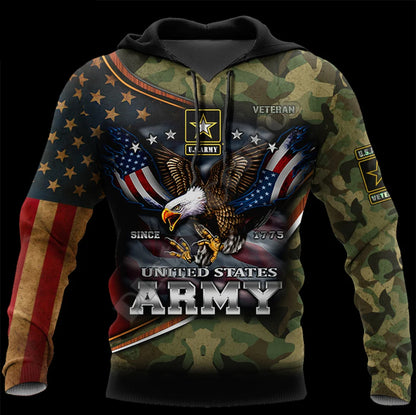 Veteran Military Pullover 3DPrint Hoodies Patriot