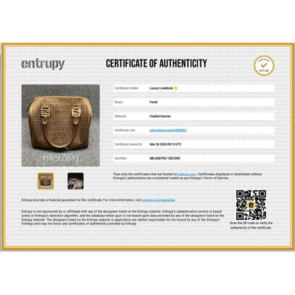 Fendi Boston Gold Coated Canvas Hand Bag