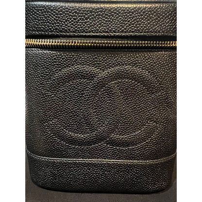 Chanel Vanity Cosmetic Case Black Caviar Leather Bag
