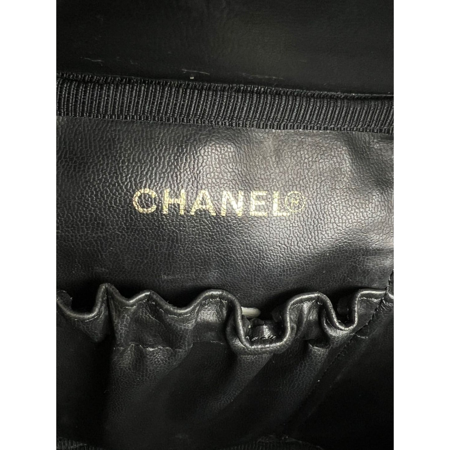 Chanel Vanity Cosmetic Case Black Caviar Leather Bag