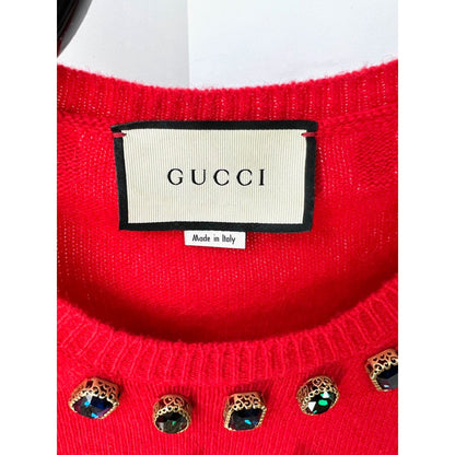 Gucci Womens NY Yankees Wool Red Sweater Pullover