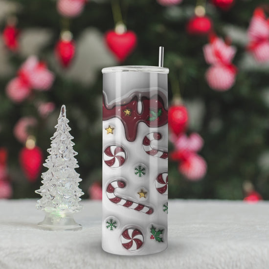 video of 3d candycane tumbler