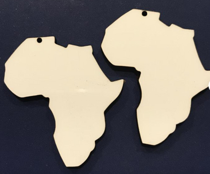 Ready to custom, Africa shaped earring blanks