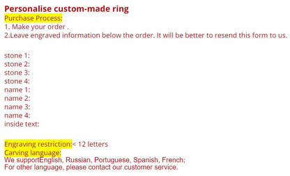 Engraved Mother’s Ring with 4 Birthstones – Personalized Gift for Her